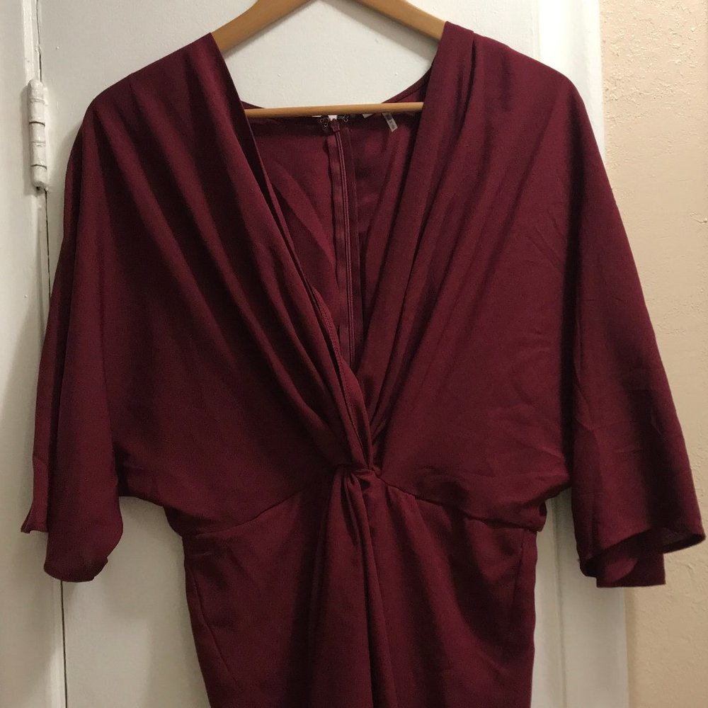 [NWT] A'GACI Women's Sexy Burgundy Plunging Dress